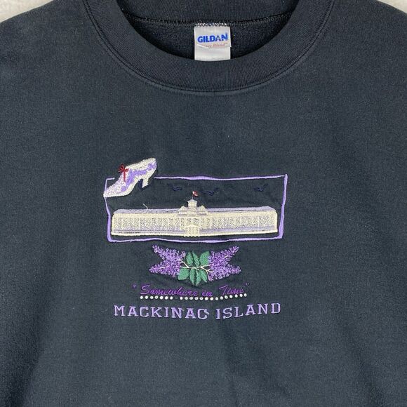 Vtg Somewhere In Time Sweatshirt Size XL Black Mackinac Island Christopher Reeve - Picture 3 of 16